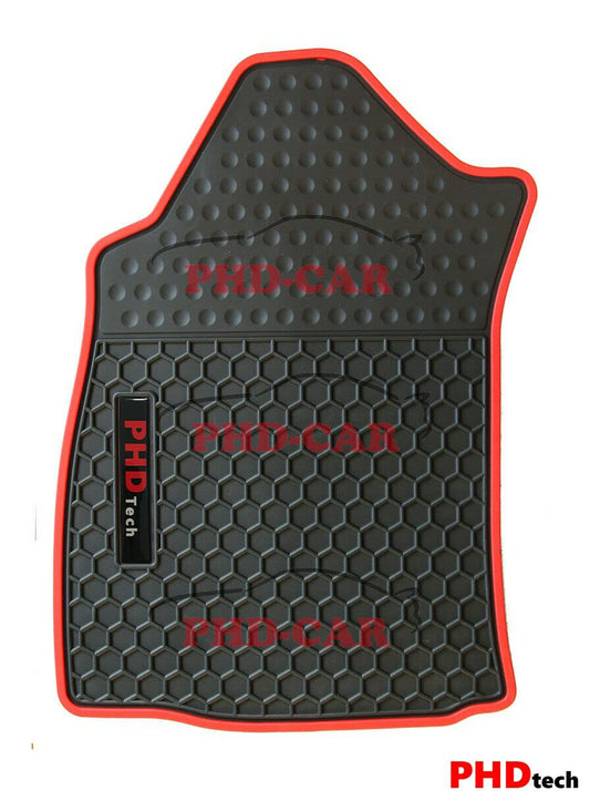 All Weather Rubber Car Floor Mats Fit TOYOTA HILUX 2016+ Dual Cab Red trim