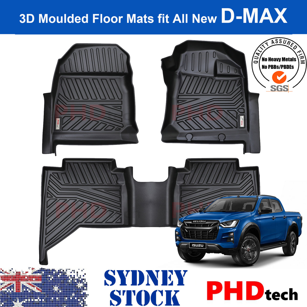Drivetech 4x4 Moulded Floor Mat Front Set - Isuzu D-MAX/MUX - DT