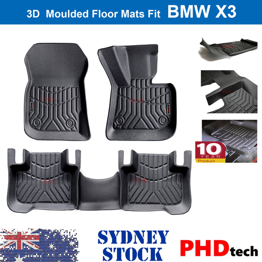 3D Moulded TPE All Weather Floor Mats Liner BMW X3 G01 2018~2025