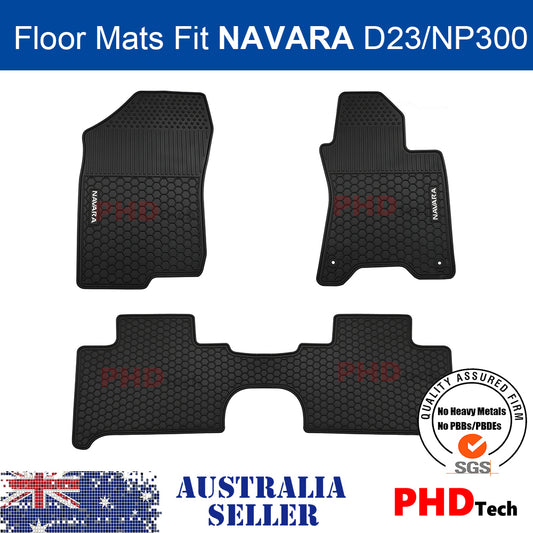 All Weather Rubber Car Floor Mats Fit NISSAN Navara NP300 D23 Nov. 2015-2024
