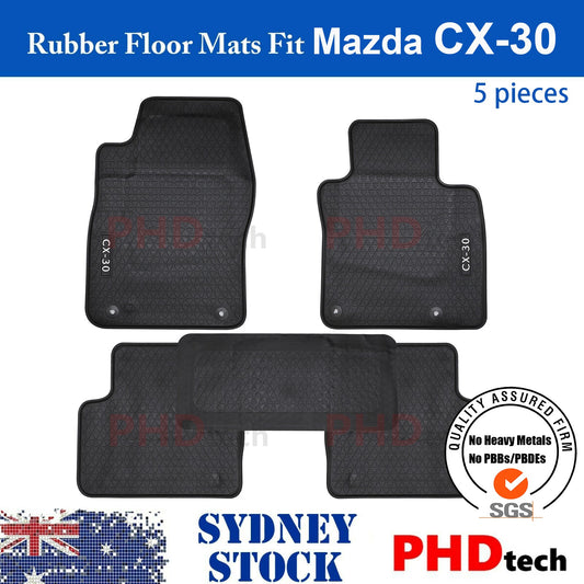 All Weather Rubber Car Floor Mats Fit Mazda CX30 CX-30 2019~Onward