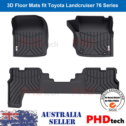3D Moulded Car Floor Mats Toyota Landcruiser 76 Series 2009-2023 GXL Land Cruiser