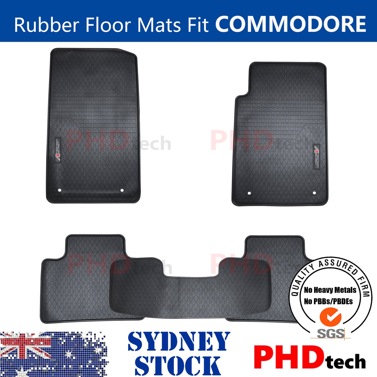 Quality All Weather Rubber Floor Mats fit Holden Commodore  SSV VF Series 1 & 2