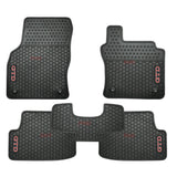 All Weather Rubber Car Floor Mats + Boot Liner Set fit VW Golf GTD MK8 Volkswagen--Red GTD