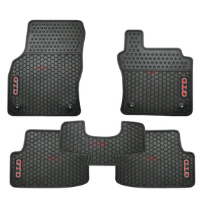 All Weather Rubber Car Floor Mats fit VW Golf GTD MK8 Volkswagen--Red GTD