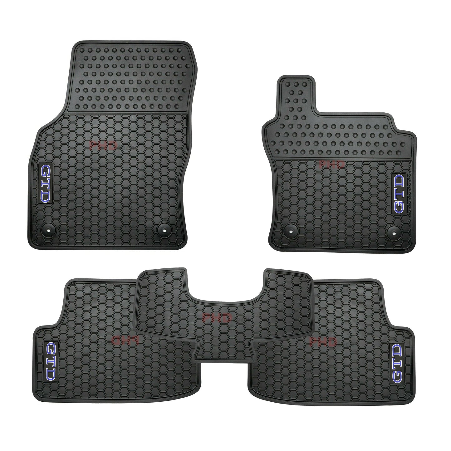 All Weather Rubber Car Floor Mats fit VW Golf GTD MK8 Volkswagen--Blue GTD