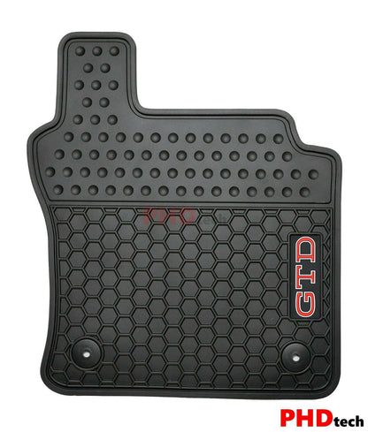 All Weather Rubber Car Floor Mats fit VW Golf GTD MK8 Volkswagen--Red GTD