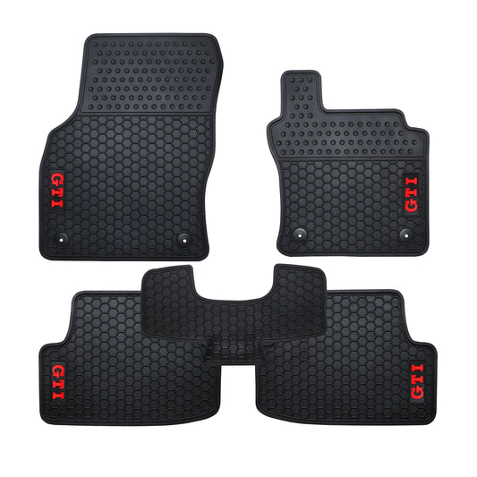 All Weather Rubber Car Floor Mats fit VW Golf GTI MK7 Volkswagen--Red GTI7