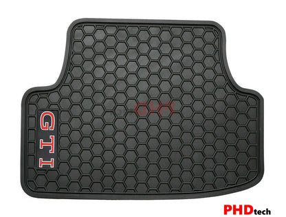 All Weather Rubber Car Floor Mats + Boot Liner Set fit VW Golf GTI MK8 Volkswagen--Red GTI