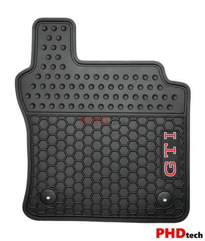 All Weather Rubber Car Floor Mats + Boot Liner Set fit VW Golf GTI MK8 Volkswagen--Red GTI