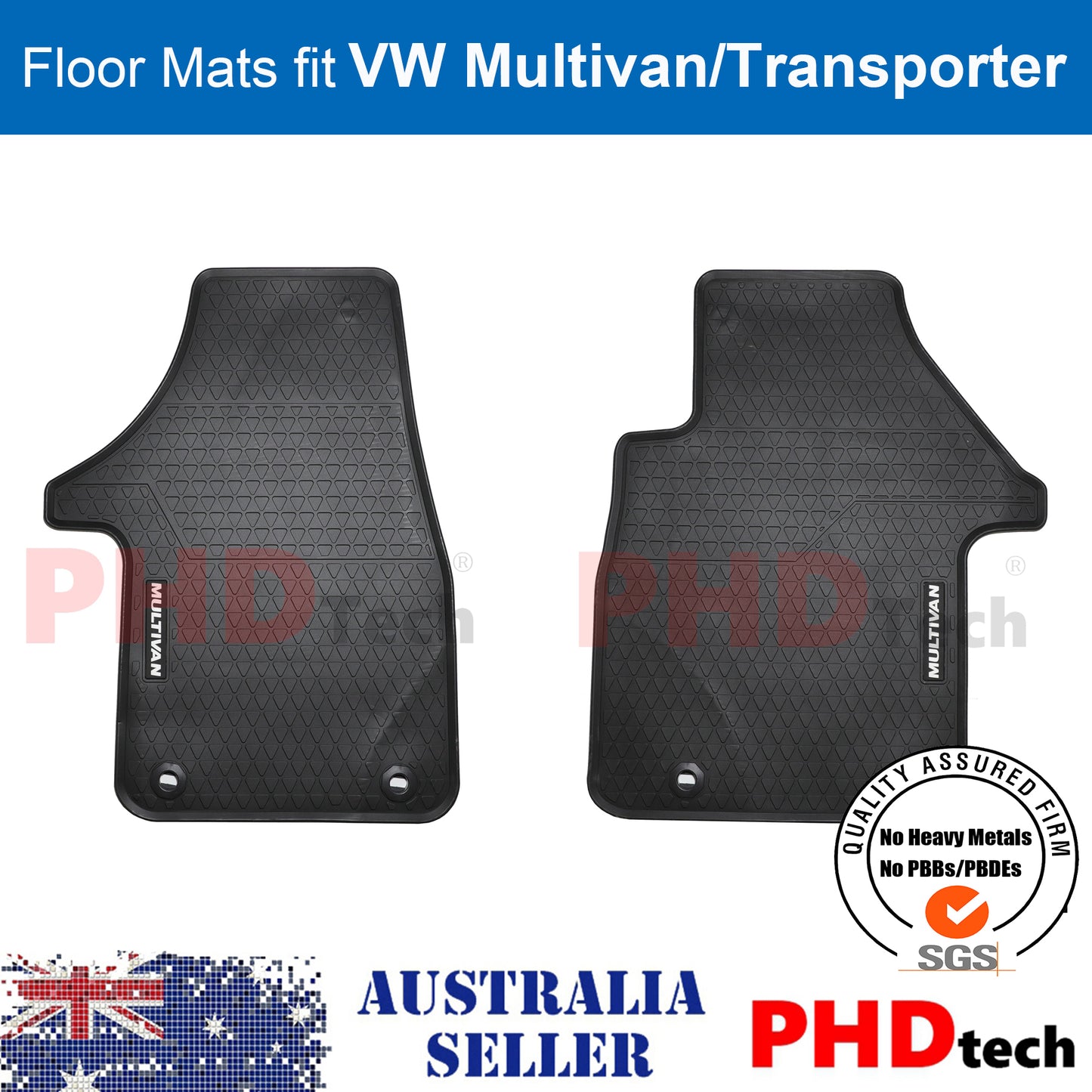 All Weather Rubber Car Floor Mats Fit VW Multivan T6 2016-2021