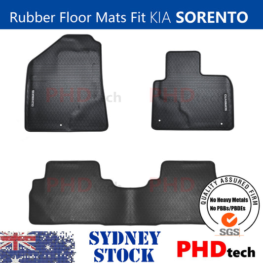 All Weather Rubber Car Floor Mats Fit Kia Sorento UM 2015 - 2020