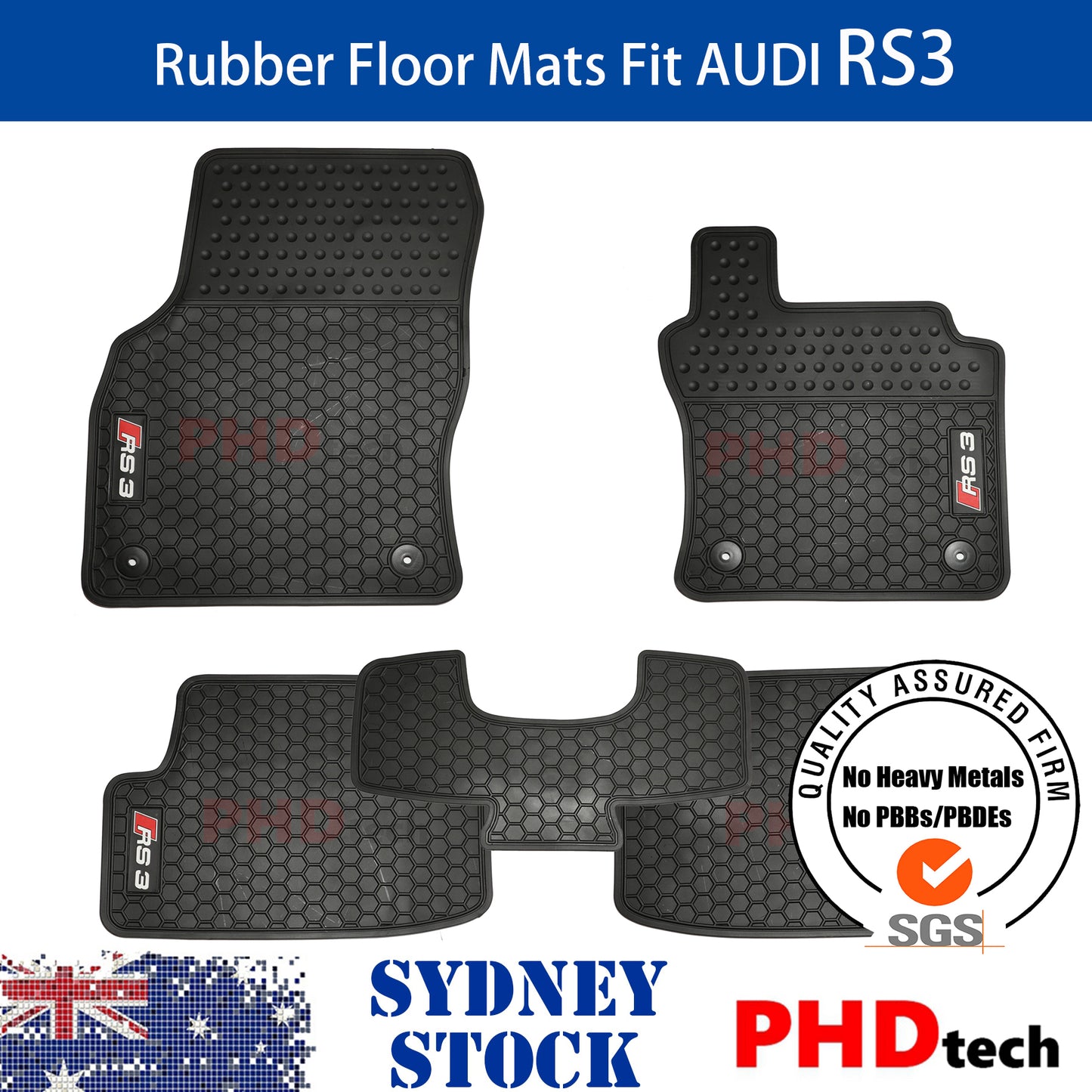All Weather Rubber Car Floor Mats Fit Audi A3 2013~2020 RS3