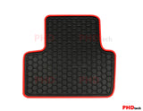 All Weather Rubber Car Floor Mats & Boot Liner Set fit MITSUBISHI ASX 2010-2022 Red Trim