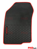 All Weather Rubber Car Floor Mats & Boot Liner Set fit MITSUBISHI ASX 2010-2022 Red Trim