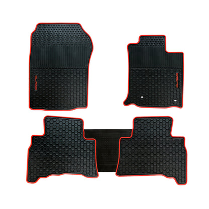 ***Discount for quick sell*** All Weather Rubber Car Floor Mats Fit Toyota Landcruiser Prado 150 Land Cruiser 2013-2024 Red Trim