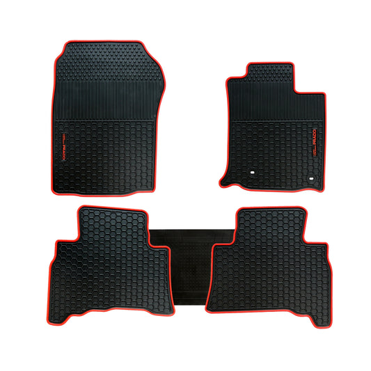 ***Discount for quick sell*** All Weather Rubber Car Floor Mats Fit Toyota Landcruiser Prado 150 Land Cruiser 2013-2024 Red Trim
