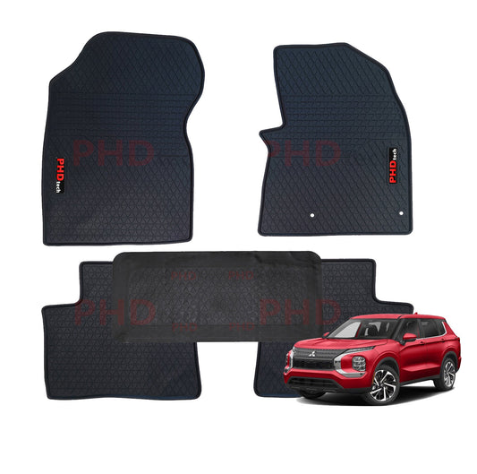 All Weather Rubber Car Floor Mats fit MITSUBISHI Outlander Jul 2021-Onward 1st & 2nd Row Mats