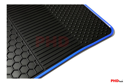 All Weather Rubber Car Floor Mats Fit ISUZU D-MAX Dual Cab DMAX 2021~ Blue Trim