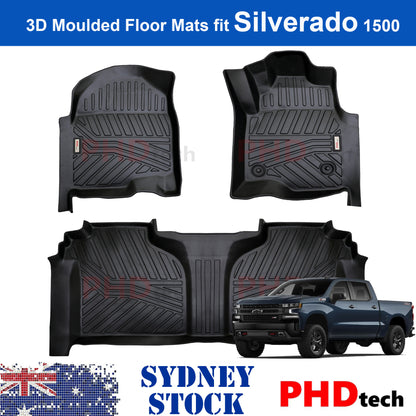 3D Moulded Floor Mats Chevrolet Silverado 1500/2500/3500/ ZR2 Crew Cab