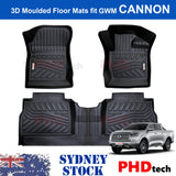 GWM Greatwall UTE Cannon X & Vanta MY21+ 2021~Onward 3D Moulded Car Floor Mats