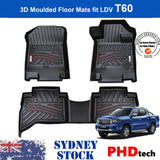 LDV T60  2017~2021 Trailrider Max 3D Moulded Car Floor Mats Full Set (W/ Driver Footrest)