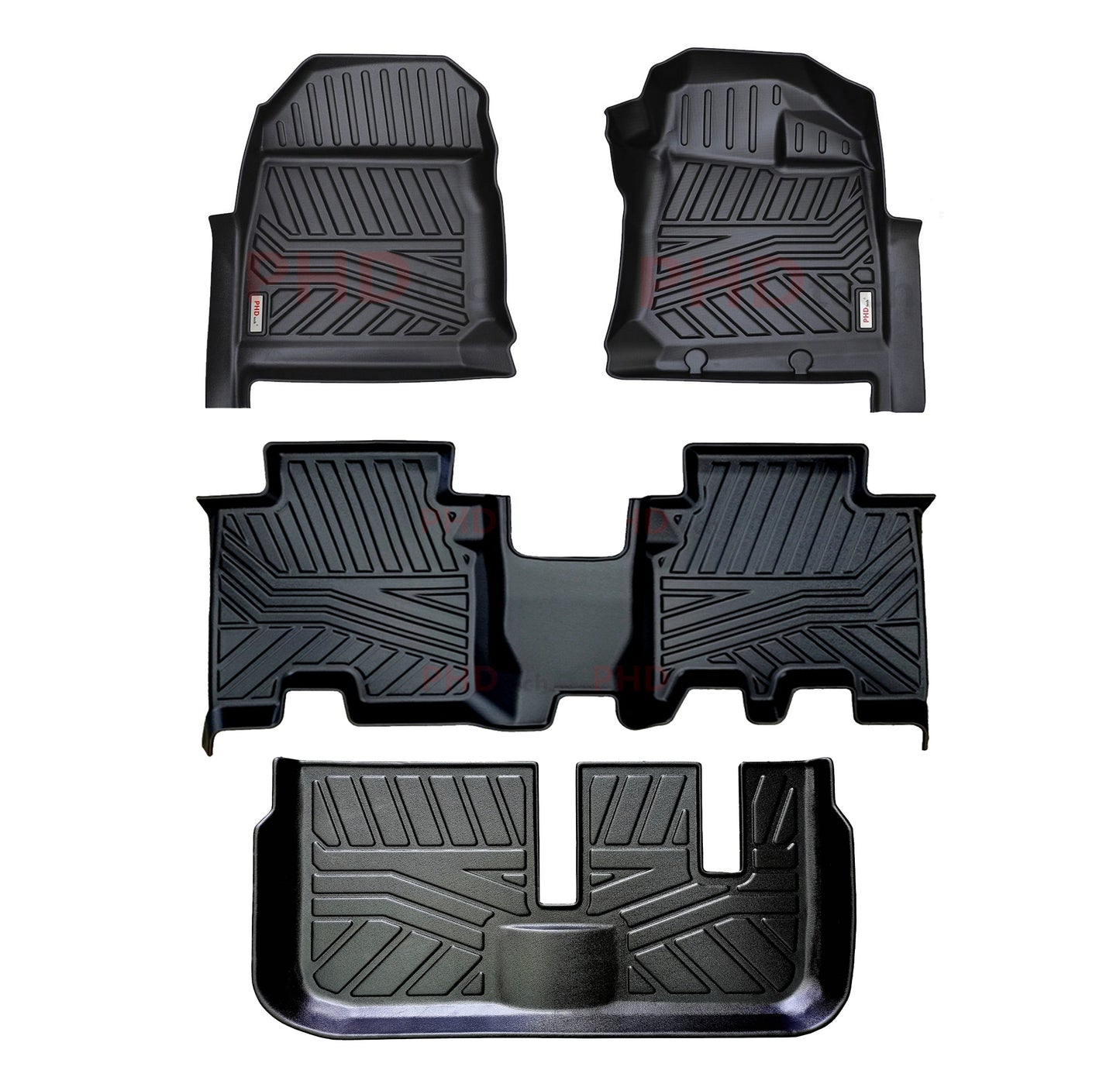 3D Moulded Car Floor Mats Fit MUX MU-X MY21+ 2021~Onward 3-Rows Full Set