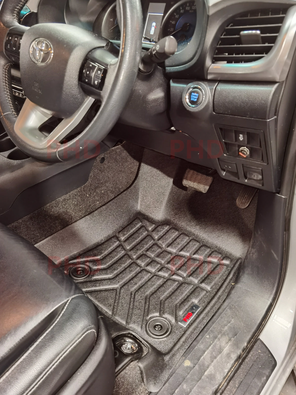 3D Moulded TPE All Weather Floor Mats Liners Fit TOYOTA HILUX Dual Cab 2015~Onward Auto Only