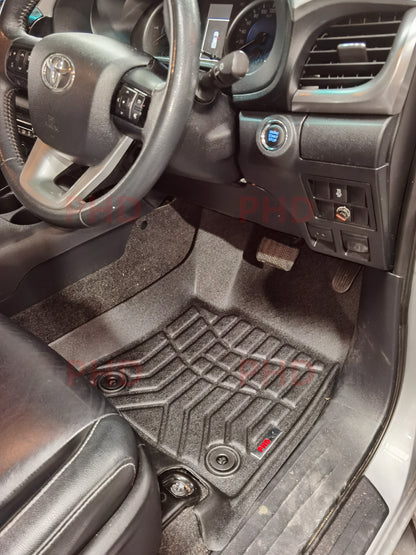 3D Moulded TPE All Weather Floor Mats Liners Fit TOYOTA HILUX Dual Cab 2015~Onward Auto Only