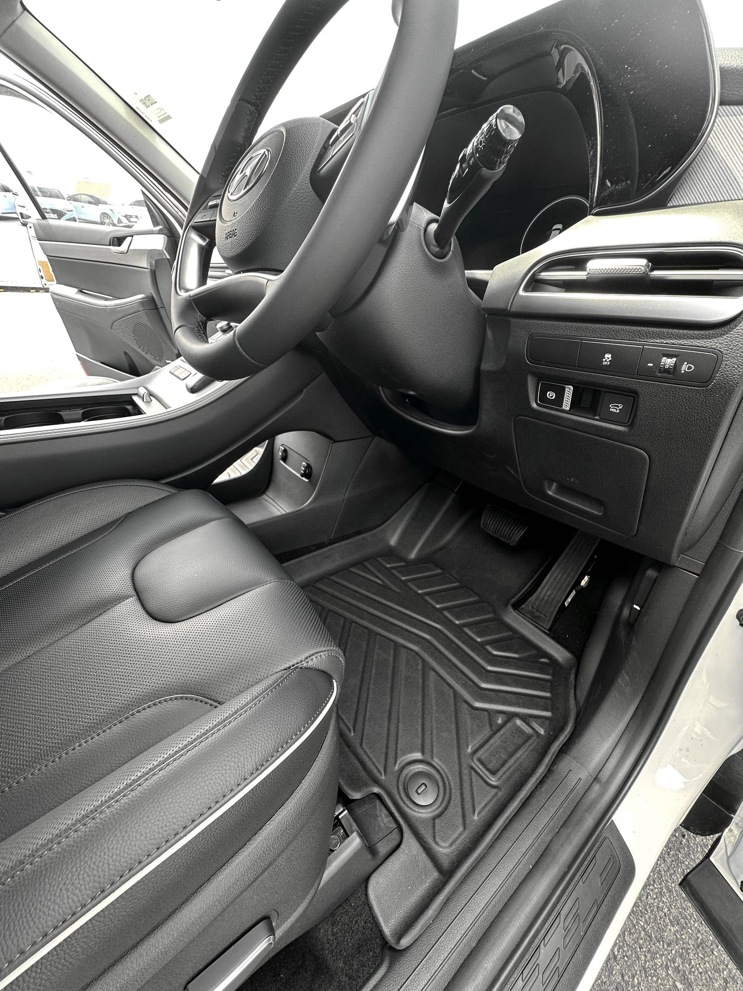 3D Moulded Car Floor Mats fit Hyundai Palisade 2020~Jul. 2025 3 Row Set