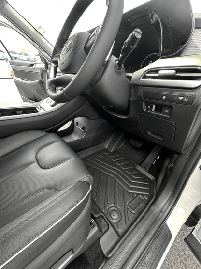 3D Moulded Car Floor Mats fit Hyundai Palisade 2020~Jul. 2025 3 Row Set