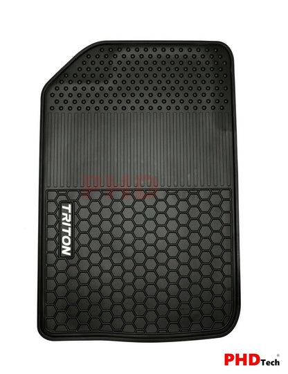 All Weather Rubber Car Floor Mats fit MITSUBISHI Triton MN/ML Dual Cab 1st & 2nd Row