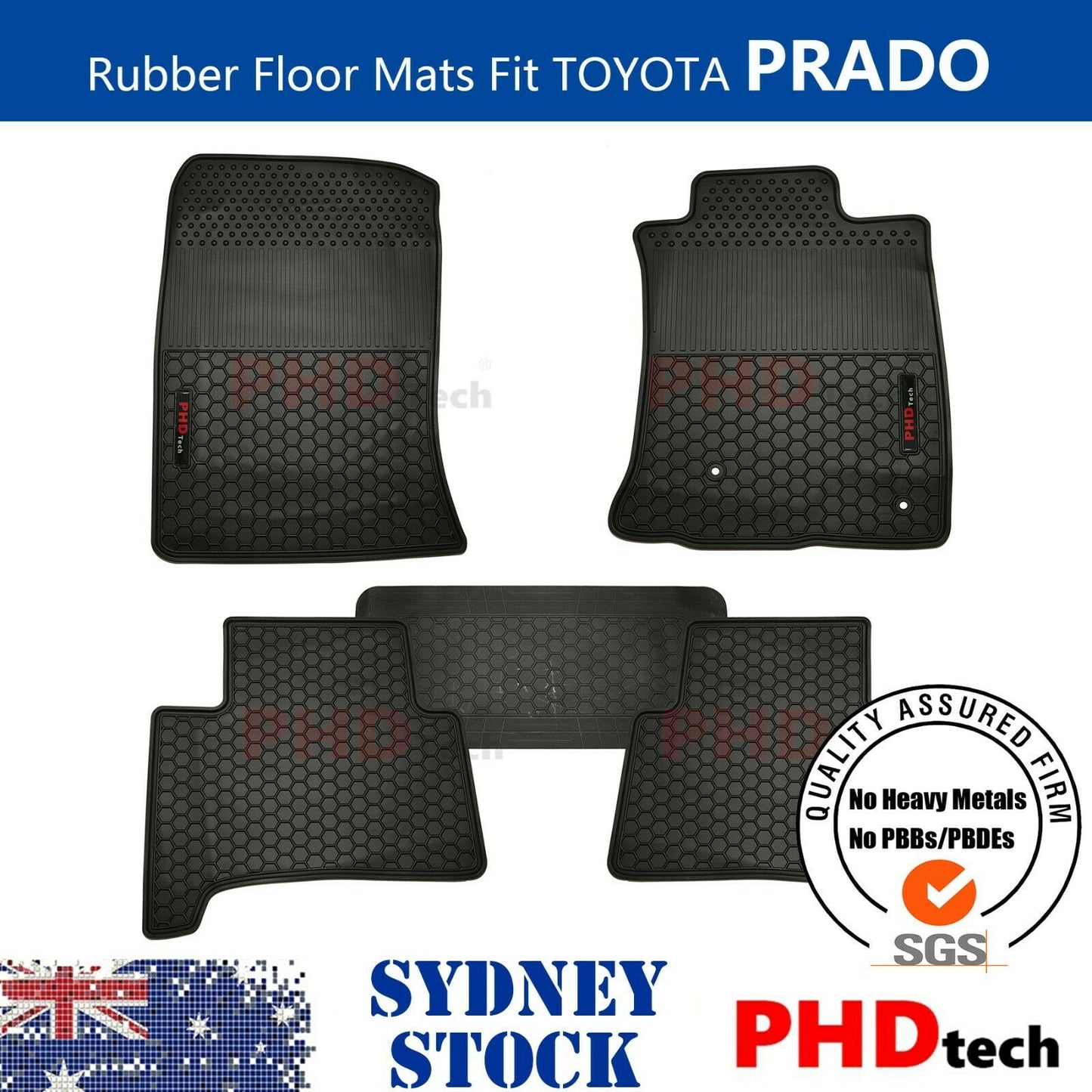 Toyota Landcruiser Prado 120 2003-2009 All Weather Rubber Car Floor Mats Land Cruiser