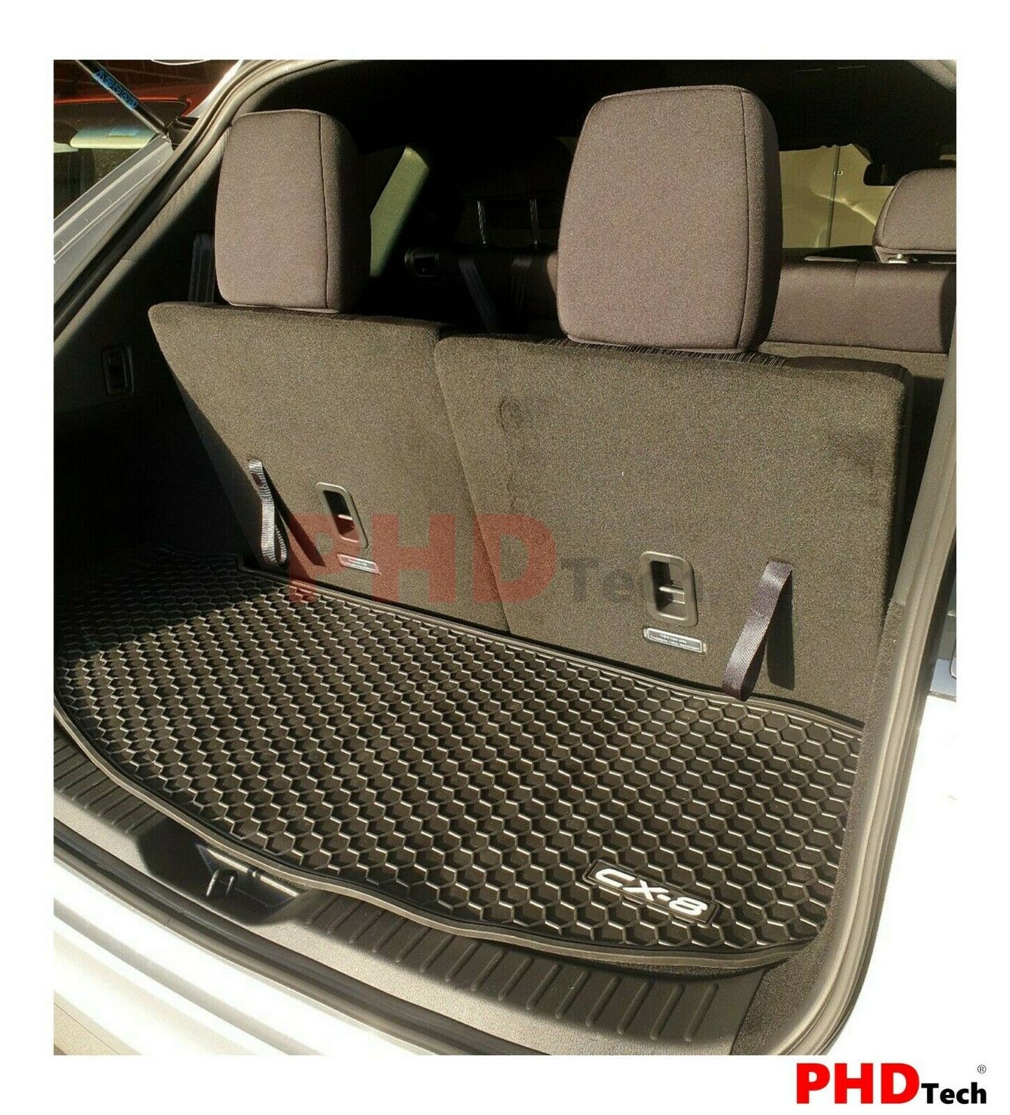 Mazda CX-8 CX8 2018-onwards Tailor Made All Weather Rubber Car Cargo Mat Liner+3rd Row Seat Back