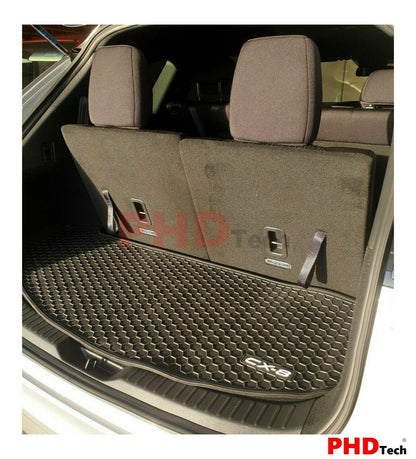Mazda CX-8 CX8 2018-onwards Tailor Made All Weather Rubber Car Cargo Mat Liner+3rd Row Seat Back