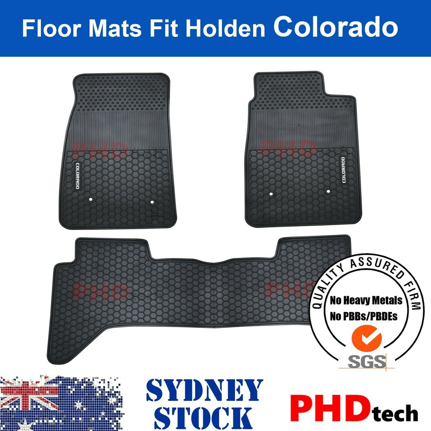 All Weather Rubber Car Floor Mats Fit Holden COLORADO RG CREW DUAL Cab LS/LT/LTZ /LX /Z71 (2012-2020)