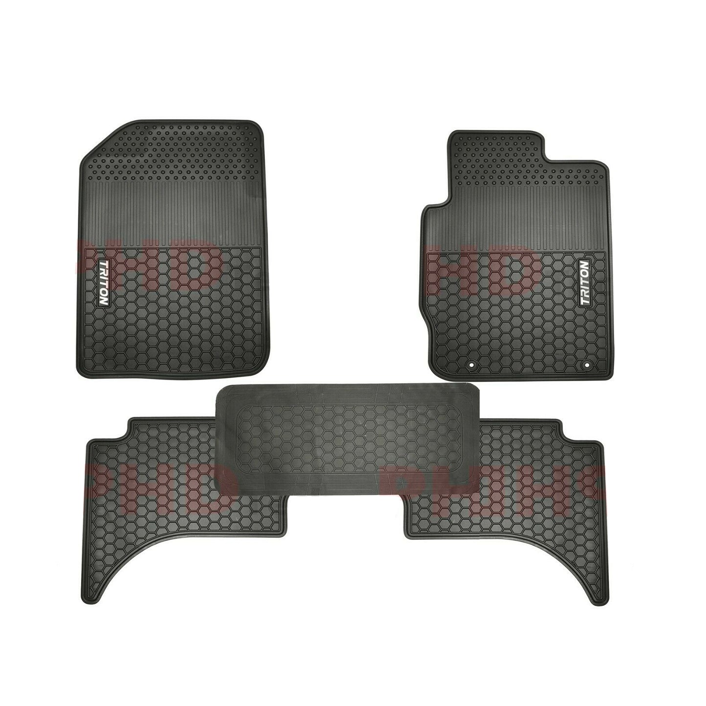 All Weather Rubber Car Floor Mats fit MITSUBISHI Triton MN/ML Dual Cab 1st & 2nd Row