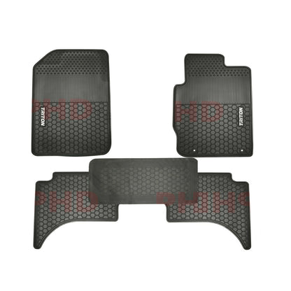 All Weather Rubber Car Floor Mats fit MITSUBISHI Triton MN/ML Dual Cab 1st & 2nd Row