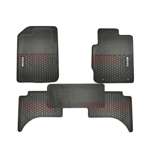 All Weather Rubber Car Floor Mats fit MITSUBISHI Triton MN/ML Dual Cab 1st & 2nd Row