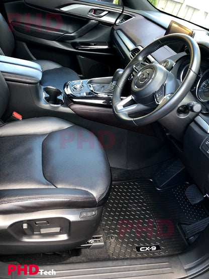 Mazda CX-9 CX9 2017-onwards Premium Quality All Weather Rubber Car Floor Mats 3 rows 9 pieces