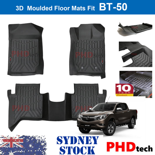 3D Moulded Car Floor Mats Liner fit Mazda BT-50 Dual Cab BT50 2011-2020