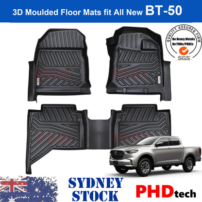 3D Moulded Car Floor Mats Mazda BT-50 Dual Cab MY21+ Aug. 2020~Onwards Full Set BT50