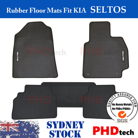 All Weather Rubber Car Floor Mats Fit KIA Seltos 2019~Onwards