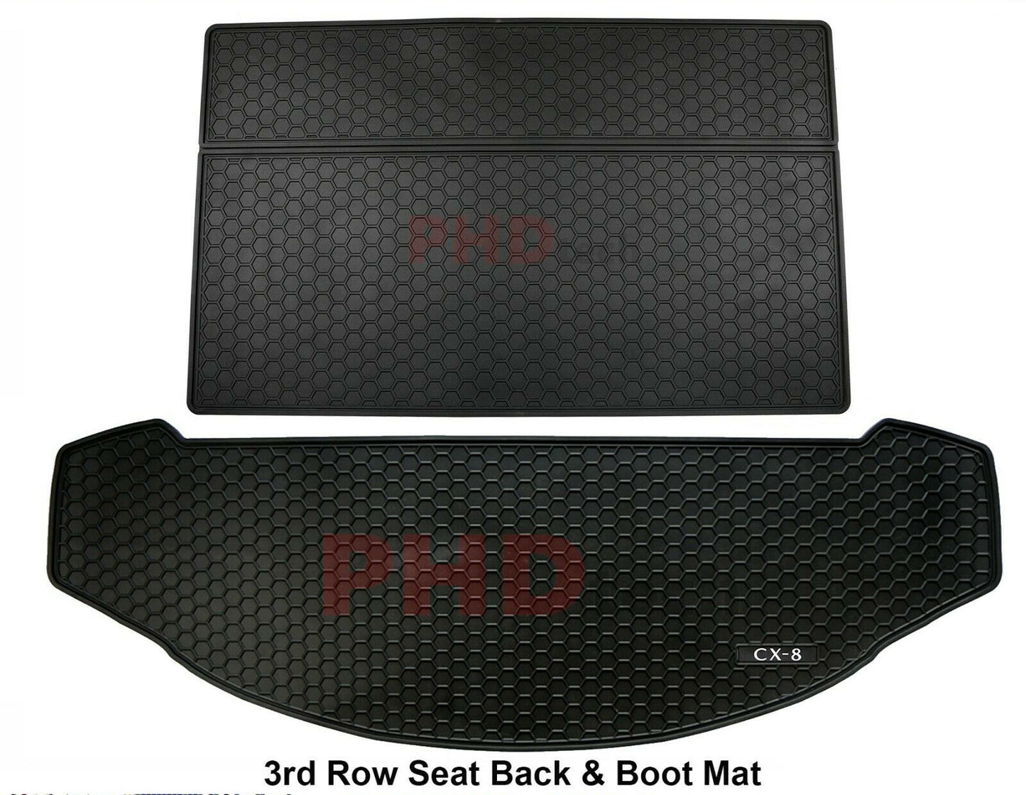 Mazda CX-8 CX8 2018-onwards Tailor Made All Weather Rubber Car Cargo Mat Liner+3rd Row Seat Back