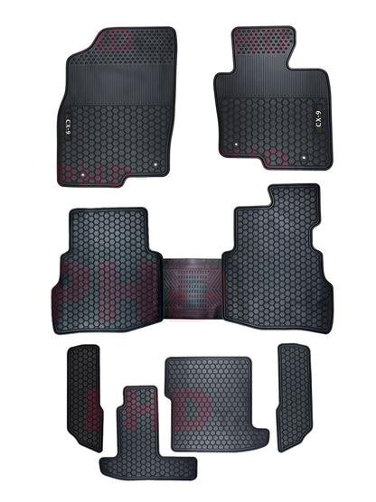 Mazda CX-9 CX9 2017-onwards Premium Quality All Weather Rubber Car Floor Mats 3 rows 9 pieces