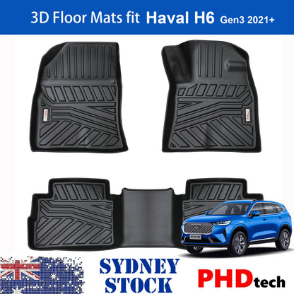 3D Moulded TPE Car Floor Mats fit GWM HAVAL H6 H6 GT GEN3 2021~Onwards