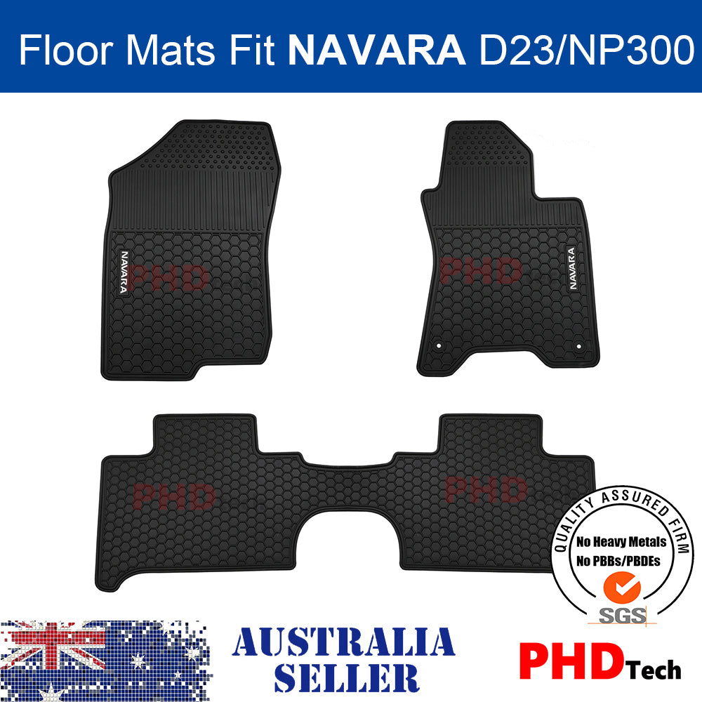 All Weather Rubber Car Floor Mats Fit NISSAN Navara NP300 D23  Nov. 2015-2025