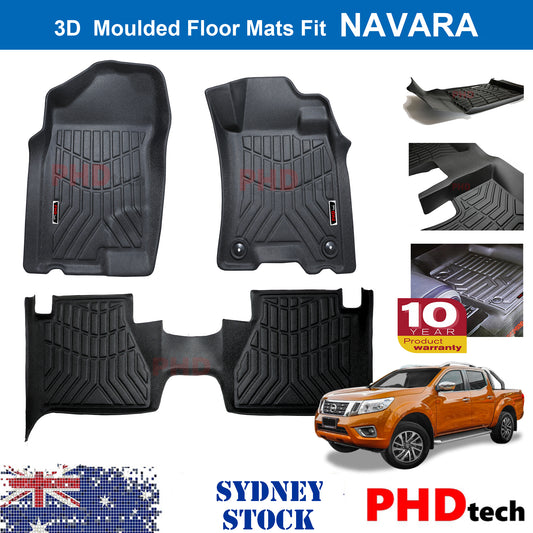 3D Moulded Car Floor Mats for NISSAN Navara NP300 D23 2018~2024 Series 3 & 4