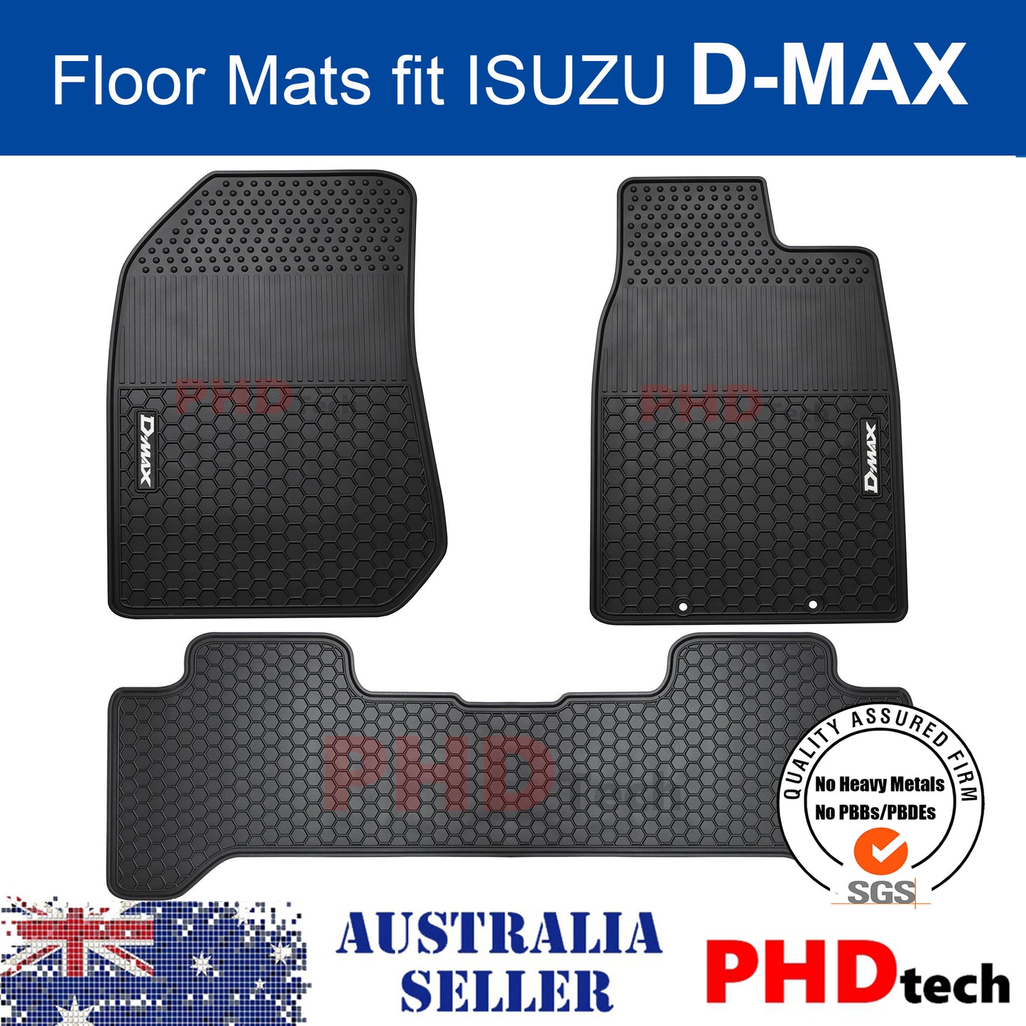 ***Back Order May.***All Weather Rubber Car Floor Mats Fit ISUZU D-MAX Dual Cab DMAX 2012~Jul 2020