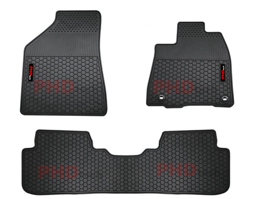 Rubber Car Floor Mats fit Toyota KLUGER Jul 2013-2021 May 1st & 2nd Row All Weather